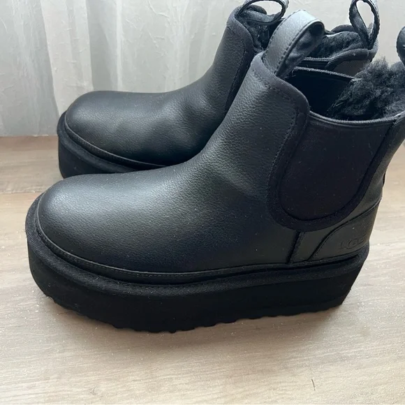 Black Ugg Platform Ankle Boots - Picture 5 of 5